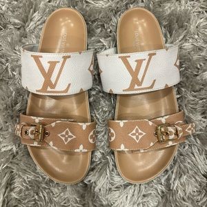 Louis Vuitton Birkenstock-style sandal.